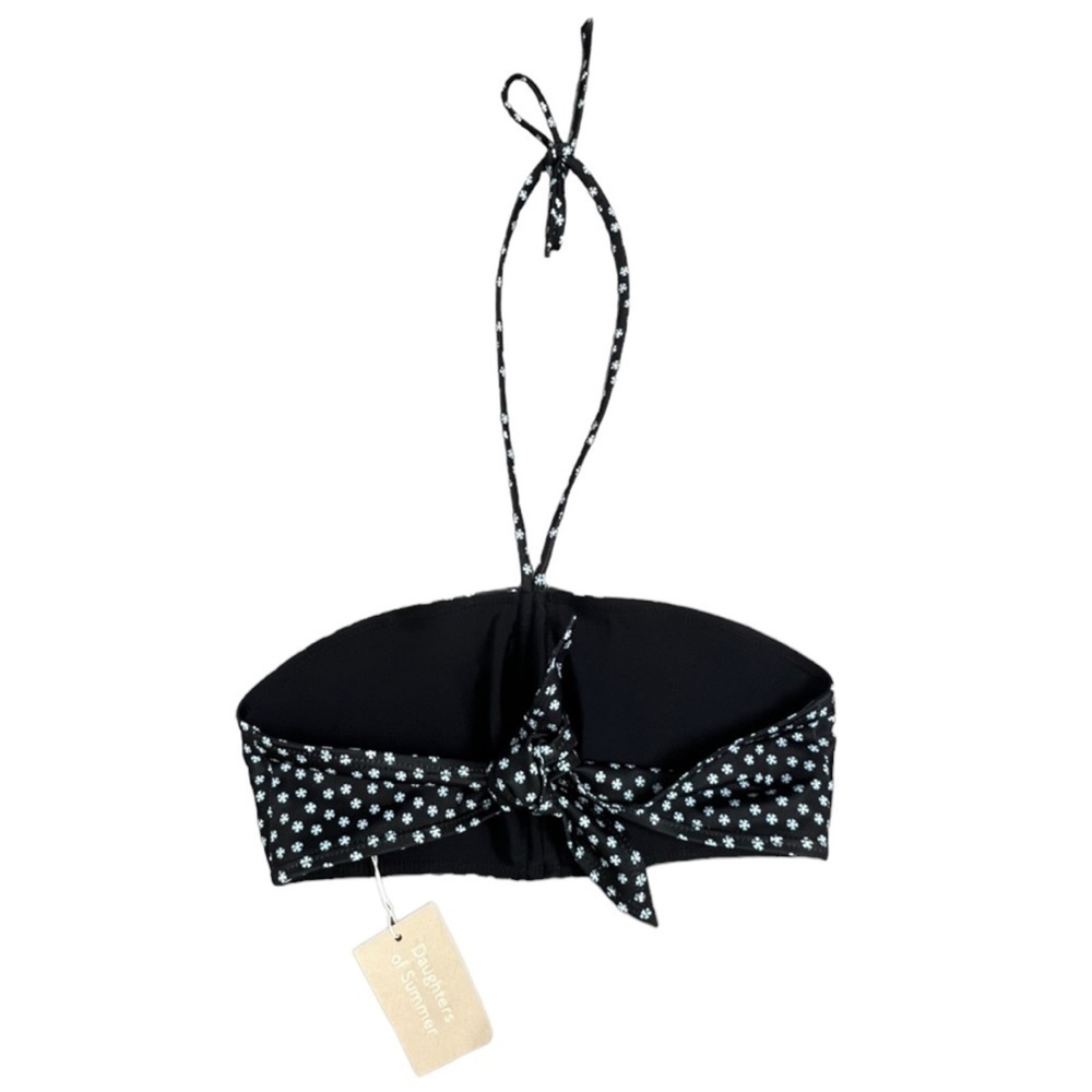 NWT Daughters of Summer Black Floral Print Adjustable Bikini Top - Size XS - Picture 6 of 6